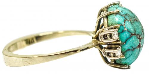 ANILLO CON TURQUESA AÑOS 60