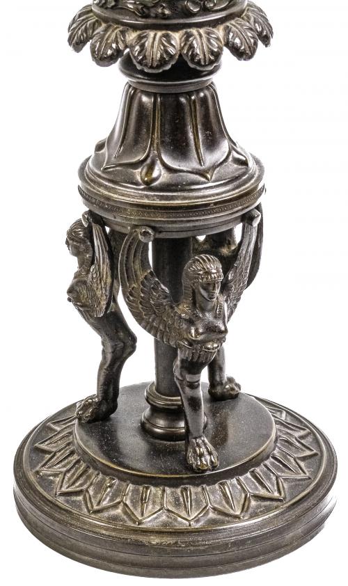 PAREJA DE CANDELEROS CON TULIPA DE CRISTAL