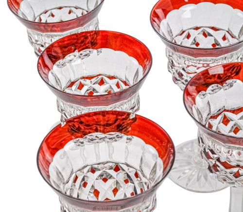CONJUNTO DE COPAS DE CRISTAL TALLADO