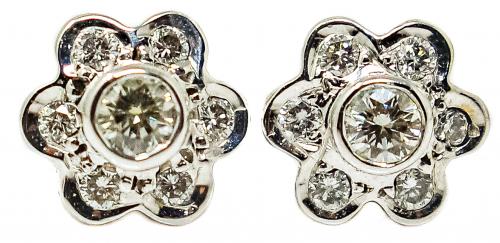 PENDIENTES ROSETONES CON BRILLANTES