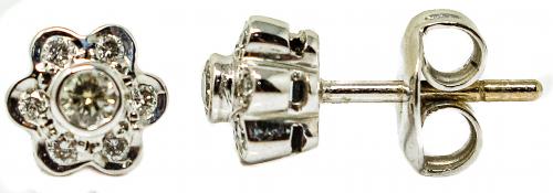 PENDIENTES ROSETONES CON BRILLANTES