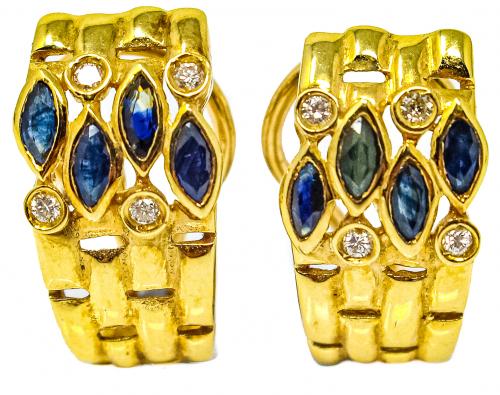 PENDIENTES CON ZAFIROS Y BRILLANTES