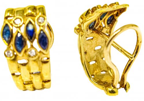 PENDIENTES CON ZAFIROS Y BRILLANTES