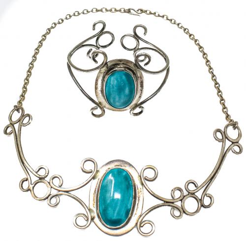 CONJUNTO DE PULSERA Y GARGANTILLA EN PLATA