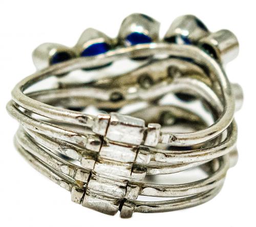ANILLO CON ZAFIROS DE LOS AÑOS 80