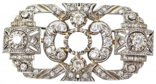 BROCHE CON DIAMANTES DE PPS. DEL S.XX