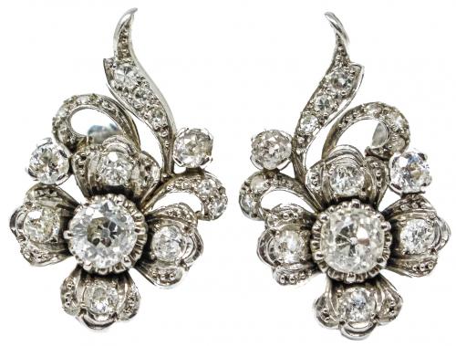 PENDIENTES CON DIAMANTES DE LOS AÑOS 40