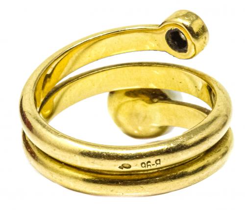 ANILLO ESPIRAL CON PERLA Y BRILLANTE