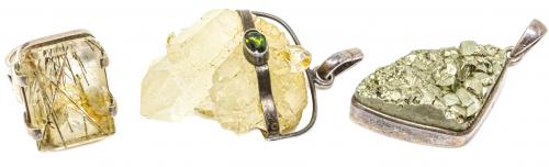 JUEGO DE JOYAS EN PLATA CON MINERALES