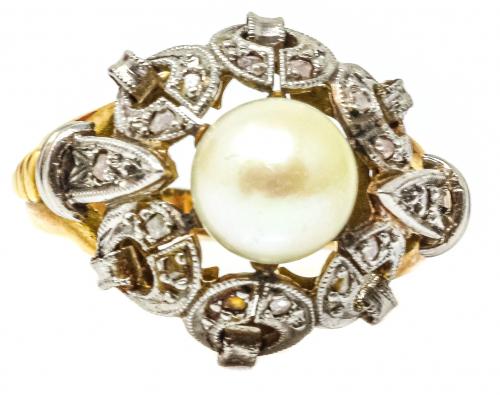 SORTIJA CON PERLA DE LOS AÑOS 40