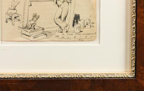 DOS DIBUJOS FIRMADOS POR JENER Y BECQUER
