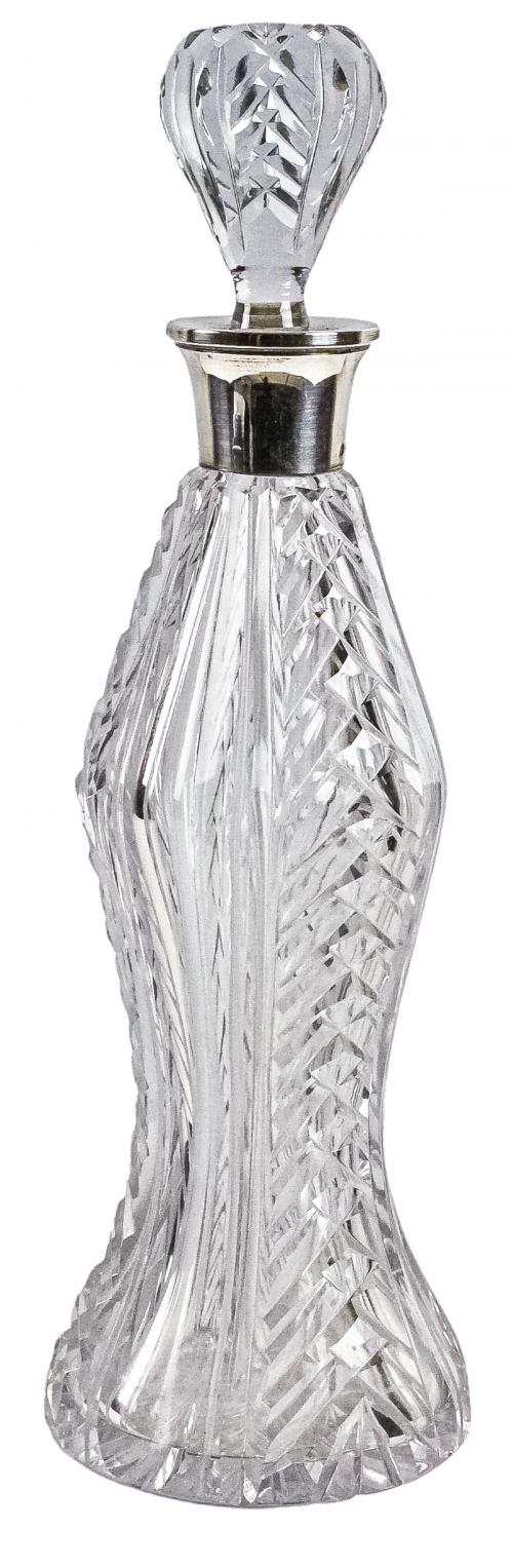 BOTELLA DE CRISTAL Y PLATA