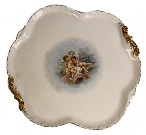 BANDEJA EN PORCELANA FRANCESA DE PRINCIPIOS DEL S.XX