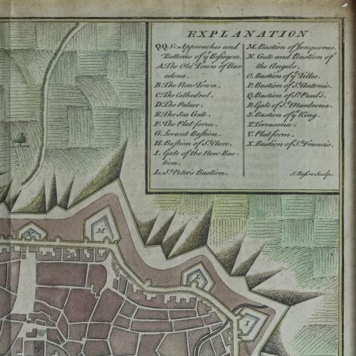 MAPA DE LA CIUDAD DE BARCELONA DEL S.XVIII