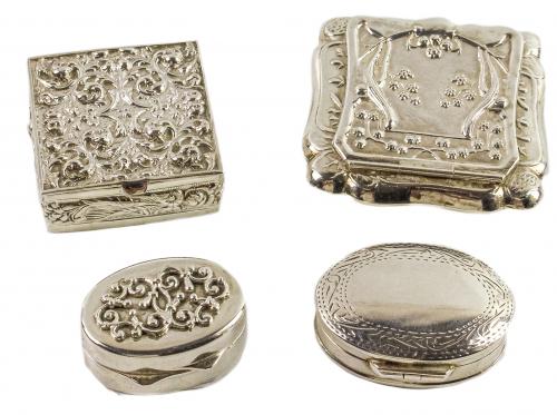 LOTE DE CUATRO CAJITAS DE PLATA