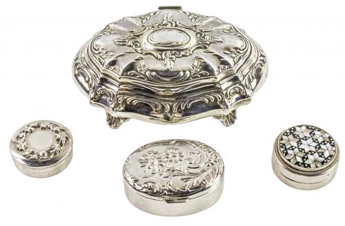 LOTE DE CUATRO CAJITAS DE PLATA