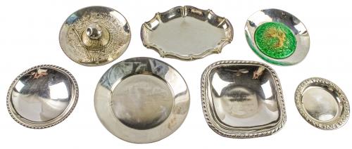 LOTE DE  SIETE PLATITOS DE PLATA