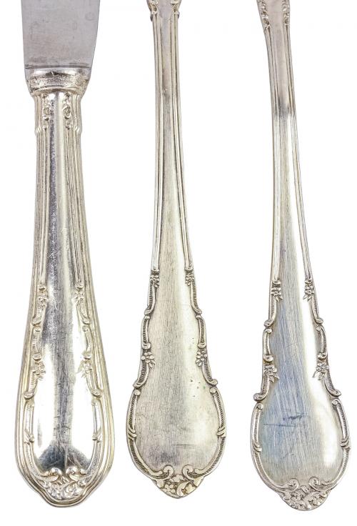 CUBERTERIA DE PLATA DE MEDIADOS DE SIGLO XX