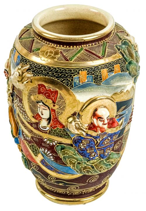 JARRÓN DE PORCELANA SATSUMA DEL PRIMER TERCIO DEL S.XX