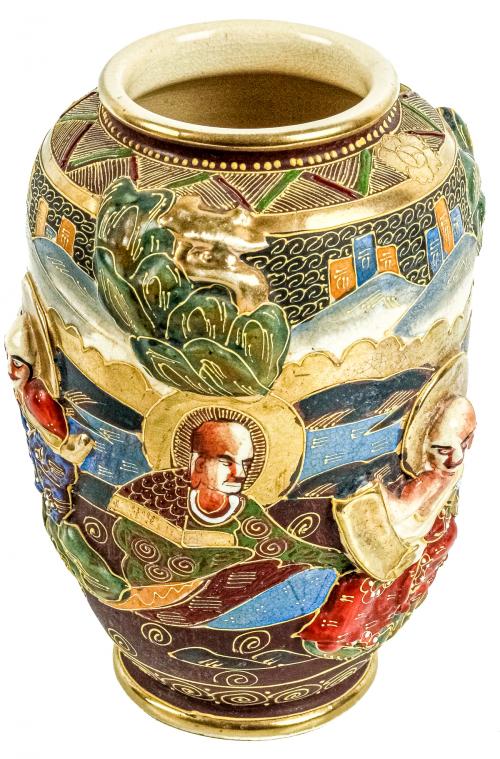 JARRÓN DE PORCELANA SATSUMA DEL PRIMER TERCIO DEL S.XX