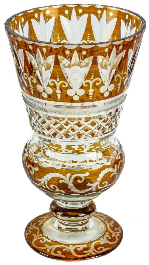 JARRÓN DE CRISTAL DE MEDIADOS DE SIGLO XX