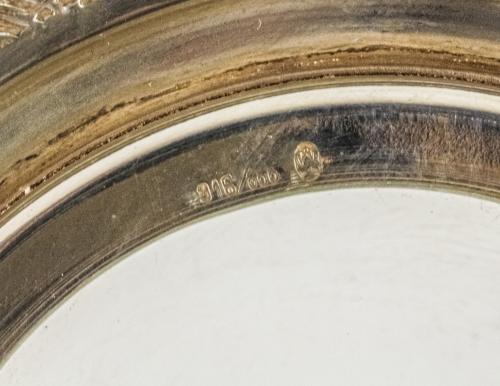 BOMBONERA DE CRISTAL Y PLATA DE LA PRIMERA MITAD DEL S.XX