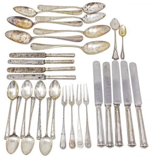 CONJUNTO DE CUBIERTOS EN PLATA