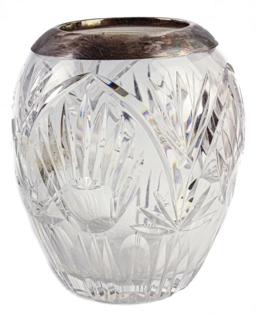 DOS FLOREROS Y DOS PALMATORIAS DE CRISTAL SEGUNDA MITAD S.XX