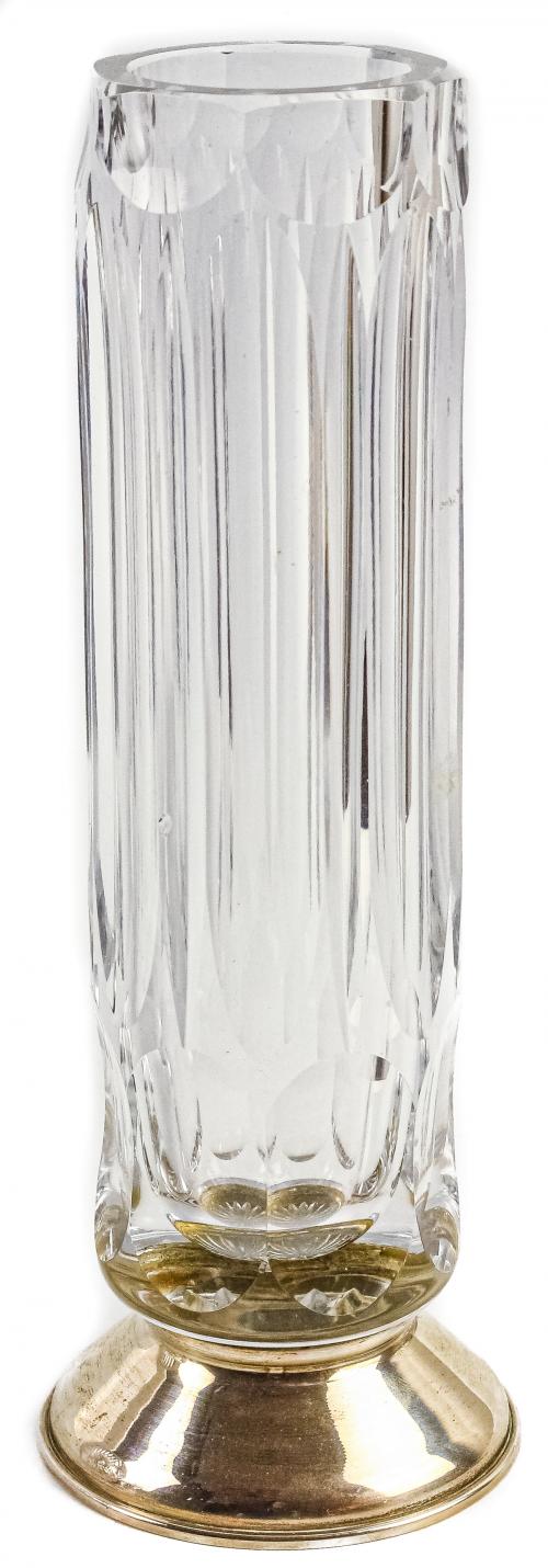 DOS FLOREROS Y DOS PALMATORIAS DE CRISTAL SEGUNDA MITAD S.XX