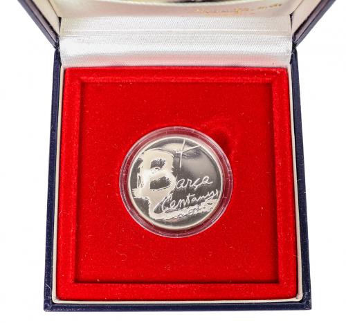 COLECCIÓN DE SIETE MEDALLAS CONMEMORATIVAS DEL F.C. BARCELON