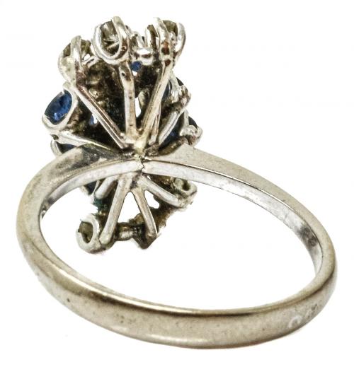 ANILLO ROSETÓN CON ZAFIROS Y BRILLANTES