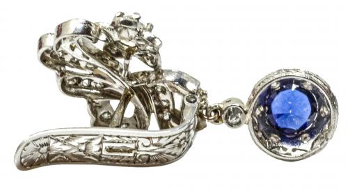 PENDIENTES CON DIAMANTES Y ZAFIROS AÑOS 50