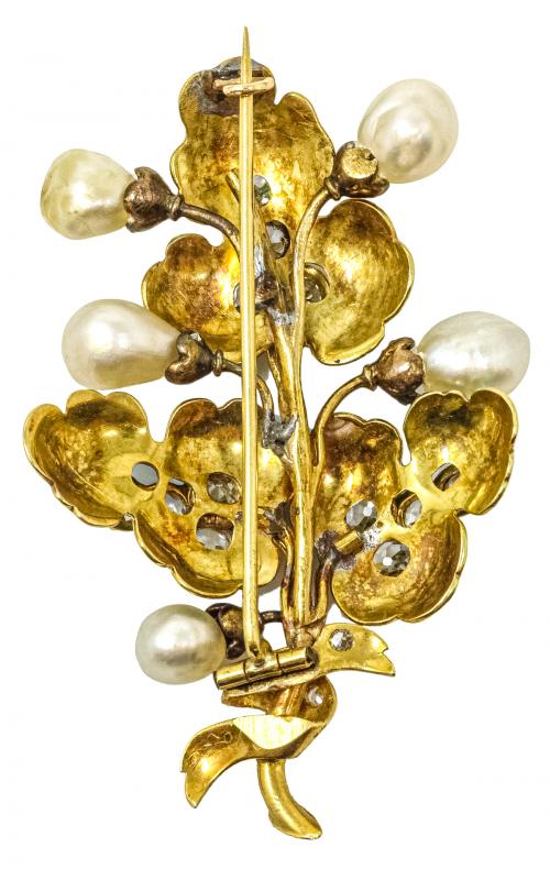 BROCHE CON ESMALTE DE MEDIADOS DEL S.XIX