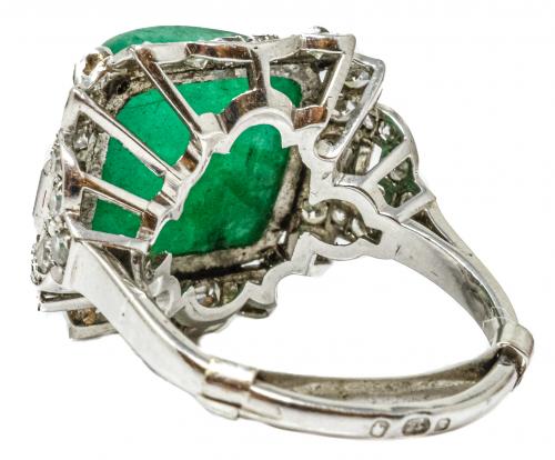 SORTIJA ART DECO CON ESMERALDA Y DIAMANTES