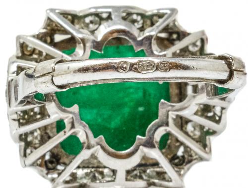 SORTIJA ART DECO CON ESMERALDA Y DIAMANTES