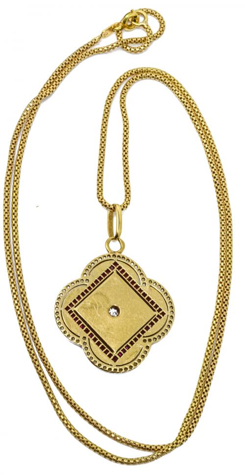 COLGANTE CON DIAMANTES DE PPS. DEL S.XX