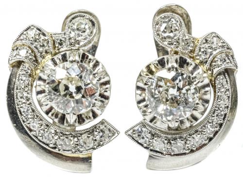 PENDIENTES ART DECO CON DIAMANTES, 1925