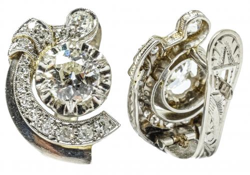 PENDIENTES ART DECO CON DIAMANTES, 1925