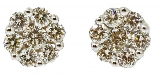 PENDIENTES ROSETÓN CON BRILLANTES