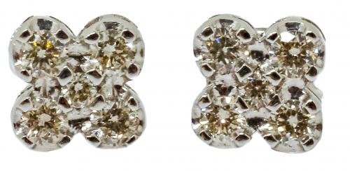 PENDIENTES ROSETONES CON BRILLANTES