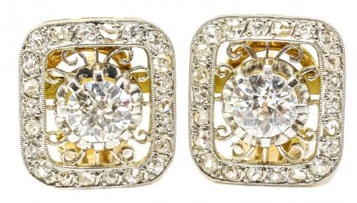PENDIENTES CON DIAMANTES DE PPS. DEL S.XX