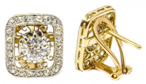 PENDIENTES CON DIAMANTES DE PPS. DEL S.XX
