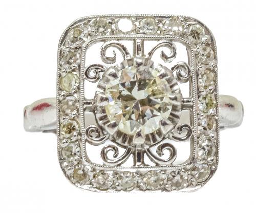 SORTIJA CON DIAMANTES DE PPS. DEL S.XX
