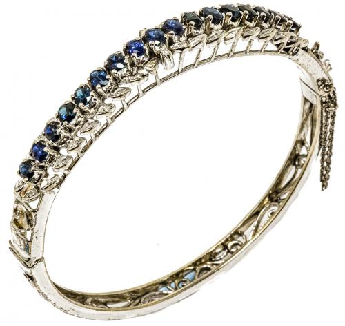 PULSERA ESCLAVA CON ZAFIROS Y BRILLANTES
