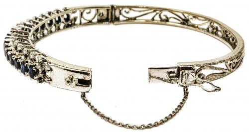PULSERA ESCLAVA CON ZAFIROS Y BRILLANTES