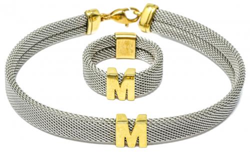 PULSERA Y ANILLO "M" DE LOS AÑOS 90