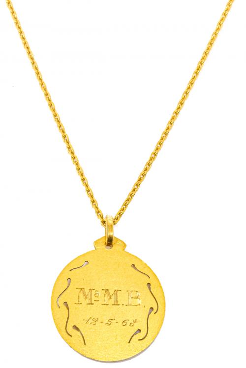 CADENA CON MEDALLA DE MEDIADOS S.XX