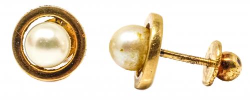 PENDIENTES CON PERLA DE MEDIADOS S.XX
