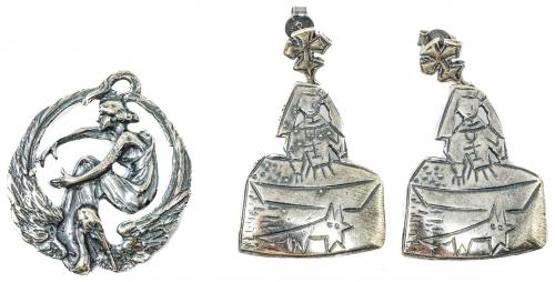 PENDIENTES Y COLGANTE EN PLATA