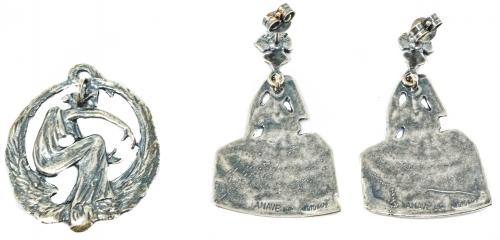 PENDIENTES Y COLGANTE EN PLATA